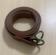 ブラウン レザー リングバックル ベルト