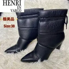 極美品✨ヘンリエンヴァーゴ　レザー　ショートブーツ　本革　ポインテッド