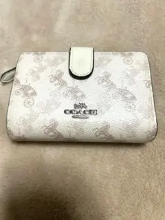 COACH 二つ折り財布 馬車柄 ホワイト 正規店購入