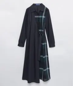 ブルーレーベル　ワンピース　パーシャルクレストブリッジチェックドレス