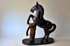 古道具/馬の置物 黒檀 オブジェ アフリカ芸術 アート インテリア アンティーク