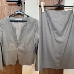 NATURAL BEAUTY BASIC ノーカラージャケット スカートセットのサムネイル