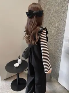 ショルダーフリルバックリボンオールインワン