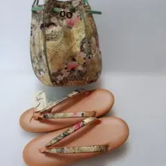 高級和装草履バックセット 本革 ZB 100