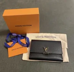 【値下げ】美品 ルイヴィトン カプシーヌ コンパクト トリヨンノワール 折り財布