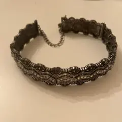 シルバー調 チョーカー 調整可能　ネックレス レディース