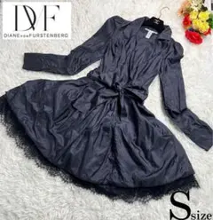 ダイアンフォンファステンバーグ　DVF ワンピース 黒 スカート フレア レース