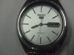 SEIKO5自動巻き時計 シルバー文字盤