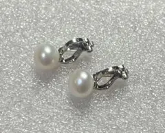 真珠　淡水　パール　シルバー　イヤリング m11