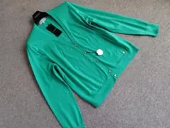 新品マッキントッシュロンドン　スビンコットンニットカーディガン38緑45100円