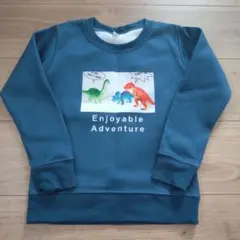 恐竜プリント ネイビートレーナー　120cm