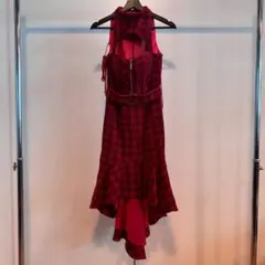 an チェックノースリーブワンピ