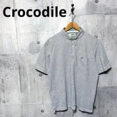 Crocodile クロコダイル メンズ リネン混ボーダーポロシャツ Lのサムネイル