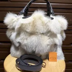 数回使用 美品 TOD’s リアルファー 2wayバック