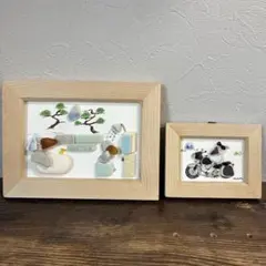 chi様 リクエスト 2点 まとめ商品　シーグラスアートハシビロコウ