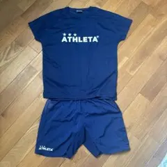 アスレタ　サッカー　160 セットアップ　紺　プラクティスTシャツ　パンツ