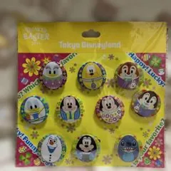 0 カンバッジ　缶バッジ　ディズニーランド イースター　スティッチ　ドナルド