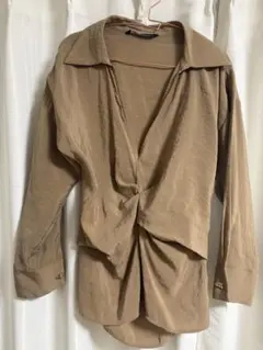 ZARA 長袖シャツ ベージュ