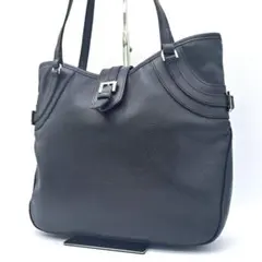 美品 LONGCHANP ロンシャン オールレザー 本革 トートバッグ 黒