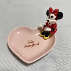 東京ディズニーランド／TDL ☆ミニーマウス ハート型トレイ／アクセサリートレイ