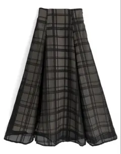 GRL グレイル チェック柄シアーフレアスカート[tu1082] Lサイズ