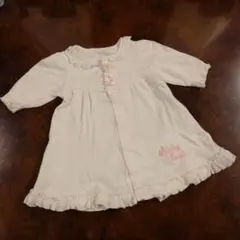 Shirley Temple ベビードレス ホワイト　淡ピンク刺繍　size70