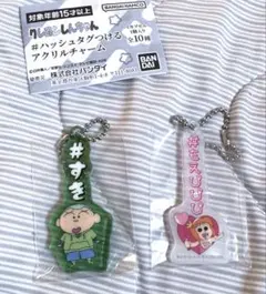 クレヨンしんちゃん　ハッシュタグつける　アクリルチャーム　2個セット