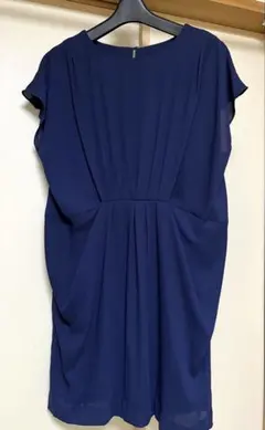 【匿名配送・即購入可】ネイビー　ドレープワンピース　フレンチスリーブ