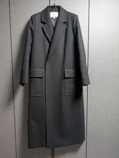 美品】HYKE ハイク モヘア ダブルブレストコート ブラック系 サイズ1