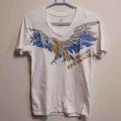 アルマーニ エクスチェンジ VネックTシャツ AX イーグル 白