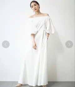 試着のみタグ付き　FRAY I.D ボリュームスリーブオフショルワンピ　ホワイト