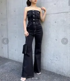 SPIRALGIRL バックレースアップデニムオールインワン