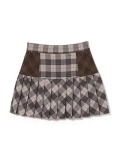 Coco check pleats skirt andmary 新品 タグ付き