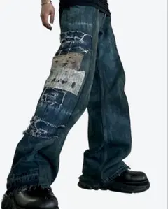 リメイク 1点物 再構築 ダメージジーンズ デニムパンツ