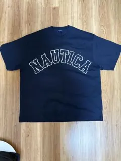 NAUTICA ネイビー ロゴオーバーサイズTシャツ