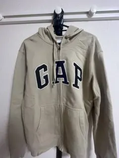 GAP フリース内側 ジップアップパーカー M ベージュ