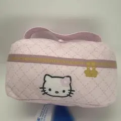 Hello Kitty なつかしモチーフマスコット　ピンクキルトポーチ型　9cm