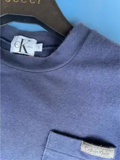 Calvin Klein Jeansポケット付半袖ストレッチTシャツ ネイビー紺のサムネイル
