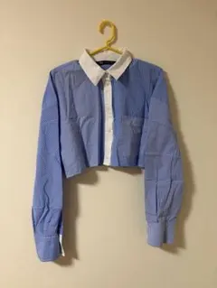 ZARA ショート丈 ストライプシャツ