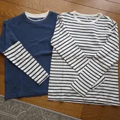 長袖カットソー 　ボーダーネイビー ストライプ 2枚　ユニクロ