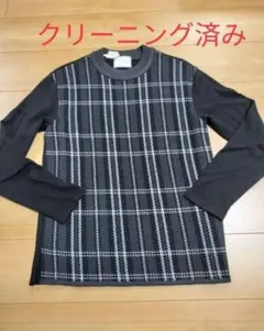 【美品】チェック柄ニット・セーター・クリーニング済み　サイズM