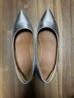 メヌエ　ポインテッドトゥパンプス シルバー23.5cm