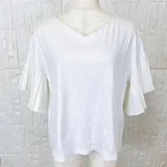 ミッシェルクラン　ブラウス ホワイト サイズ38 デザイン上品✨　【1336】