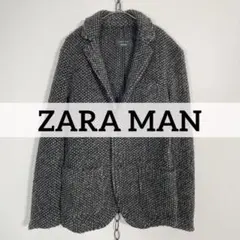 ポルトガル製 ZARA MAN メランジニット テーラードジャケット ウール