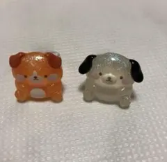 犬 ラメ入りリング 2個