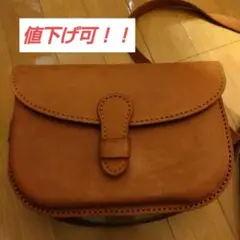 fes　ブラウンレザーショルダーバッグ