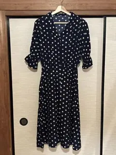 古着 ビンテージ レトロ ドットワンピース 水玉ワンピース シャツワンピース