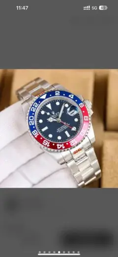 ROLEX 自動巻きスポーツウォッチ 青赤ベゼル
