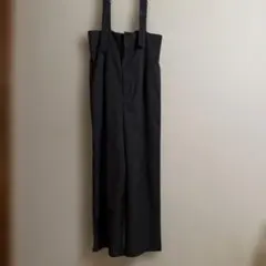 ボンジュールサガン ハイウエストワイドサロペット　チャコール