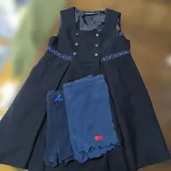 ファミリア濃紺ワンピースとインナーパンツ3点セット100入園式結婚式発表会習い事